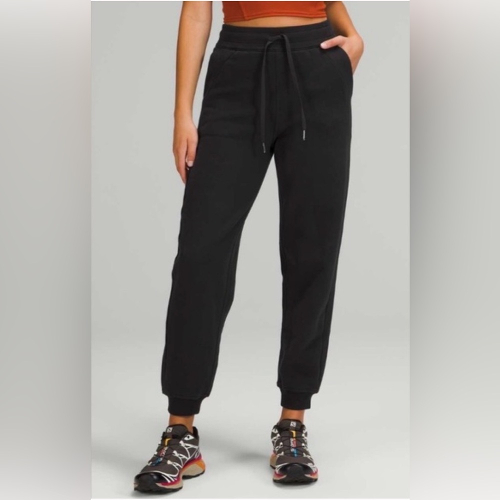 lululemon athletica Scuba High Rise Relaxed Black Drawstring Athletic Joggers